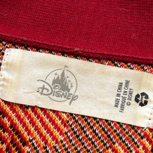 Disney Mickey Mouse Cardigan Sweater All Over Print Red Yellow Sz XL 100% Cotton - Picture 6 of 7